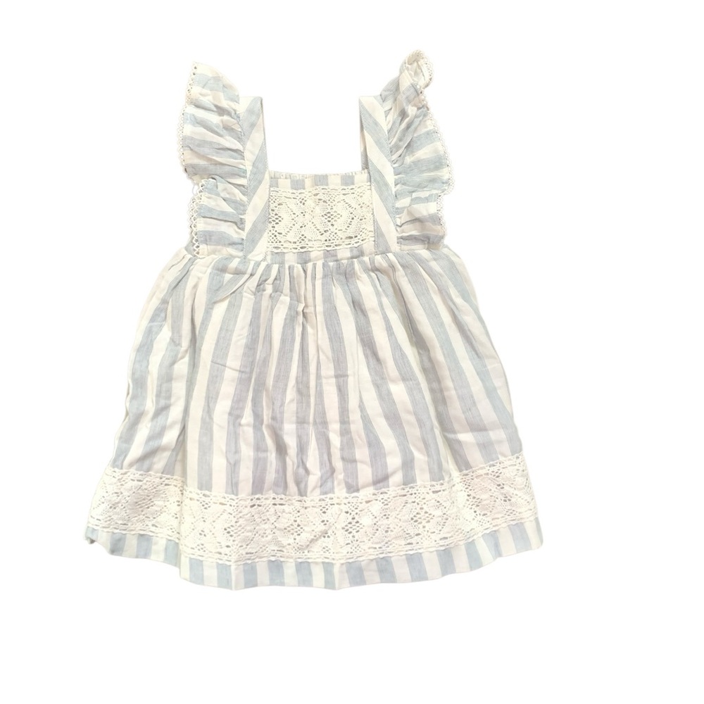 🌵Brand New Max Studio Kids Baby Girl Striped Lace Dress Size 12M